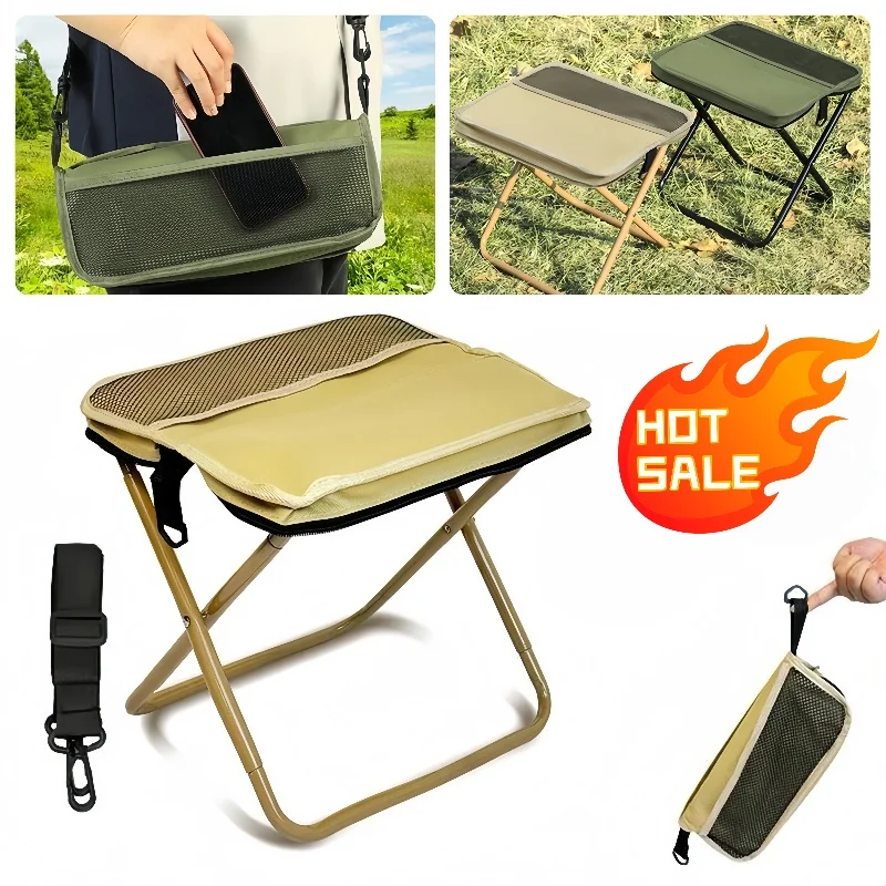 Outdoor faltbarer tragbarer Rucksackhocker Camping Angelhocker Gartenarbeit Wandern tragbarer Hocker Image