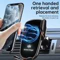 Supporto per telefono caricabatterie wireless per auto da 15 W Supporto per telefono cellulare con presa d'aria GPS per iPhone Samsung Xiaomi Stazione di ricarica rapida automatica