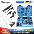 Podofo Set di strumenti di fasatura del motore diesel a gas per Audi VW 1.2 1.9 2.0 2.5 3.3 Set di strumenti per cinghia dell'albero della camma di bloccaggio temporizzazione