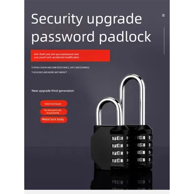 4-Digit Padlock​​ – Durable Waterproof Combination Lock for Door, Suitcase, Cabinet, Locker, and Bags Heavy Duty Padlock