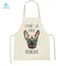 Animal Dog Printed Linen Cooking Apron for Women Men Adult Kids Cartoon Bulldog Household Cleaning Tools Household Pinafore