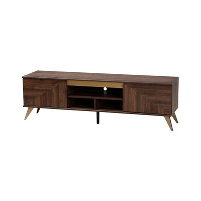 Baxton Studio Graceland Mid-Century Modern 2-Door Tv Stand