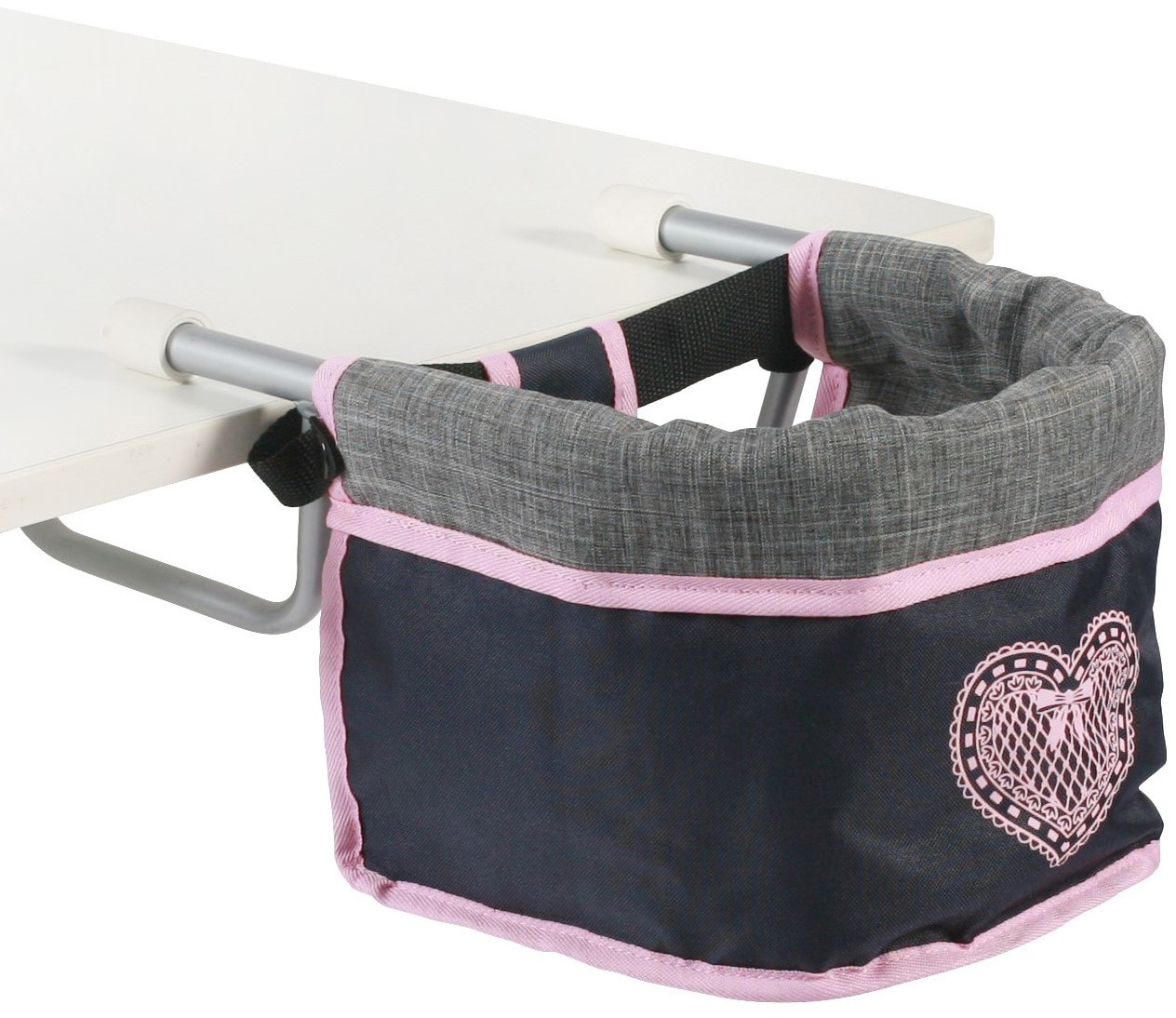 Puppen-Tischsitz CHIC2000 "Corallo", grau (melange grau, navy), Puppenausstattungen, KinderB:42cm H:20cm T:42cm, Kunststoff, Polyester, Stahl, B:42cm H:20cm T:42cm