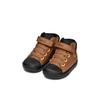 Lauflernschuh GEOX "B GISLI BOY", Kinder, Gr. 27, braun (dunkelbraun, schwarz), Synthetik, Textil, sportlich, Schuhe, Lauflernschuh mit Klettverschluss, Größenschablone zum Download