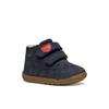 Lauflernschuh GEOX "B MACCHIA BOY", Kinder, Gr. 22, blau (navy), Leder, casual, Schuhe, Lauflernschuh mit Klettverschluss, Größenschablone zum Download