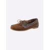 Slipper HEINE, Damen, Gr. 39, braun (cognac, dunkelbraun), Leder, Rindsleder, Veloursleder, Glattleder, modisch, Schuhe