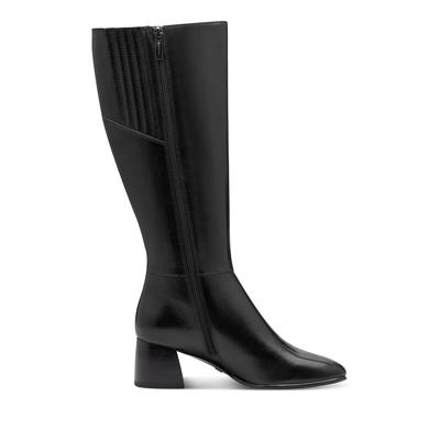Tamaris Damen Reitstiefeletten aus schwarzem Leder mit kniehohem Absatz Image