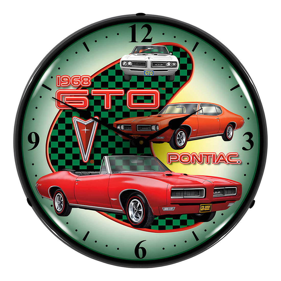 Collectable Sign and Clock 1968 Pontiac GTO Backlit Wall Clock