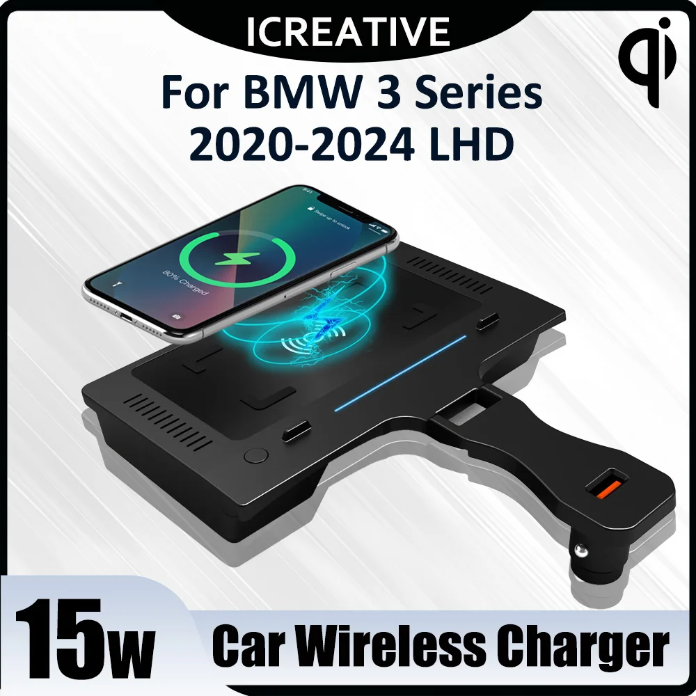 Auto-Wireless-Ladegerät für BMW 3er G26 G20 G28 G22 2020 2021–2024 mit NFC-Kartenschlüssel, schnelle Telefon-Ladeplatte, Autozubehör Image