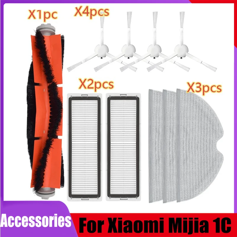 Ersatz Hepa Filter Haupt bürste Seiten bürste Mop Tücher Lappen für Xiaomi Mijia 1c Roboter Staubsauger Zubehör Ersatzteile Image