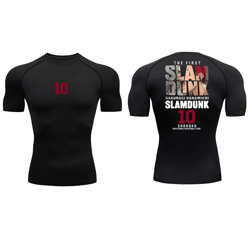 Anime männer Kompression Shirt Fitness Sport Lauf Engen Gym T-shirts Athletische Workout Quick Dry Tops T Sommer RL00251 Image