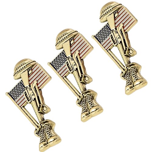 Confezione da 3 spille commemorative fatte a mano per soldati, spilla a forma di fiore di papavero americano, distintivo da bavero per il giorno della memoria, spilla smaltata alla moda ispirata allo