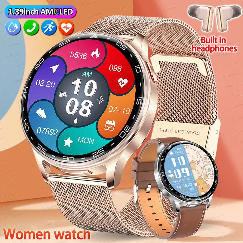 Neue Mann Frauen Smart Uhr TWS Headset Zwei In Einem Drahtlose Bluetooth Dual Ohrhörer Anruf Gesundheit Monitor Sport Tracker Smartwatch Image