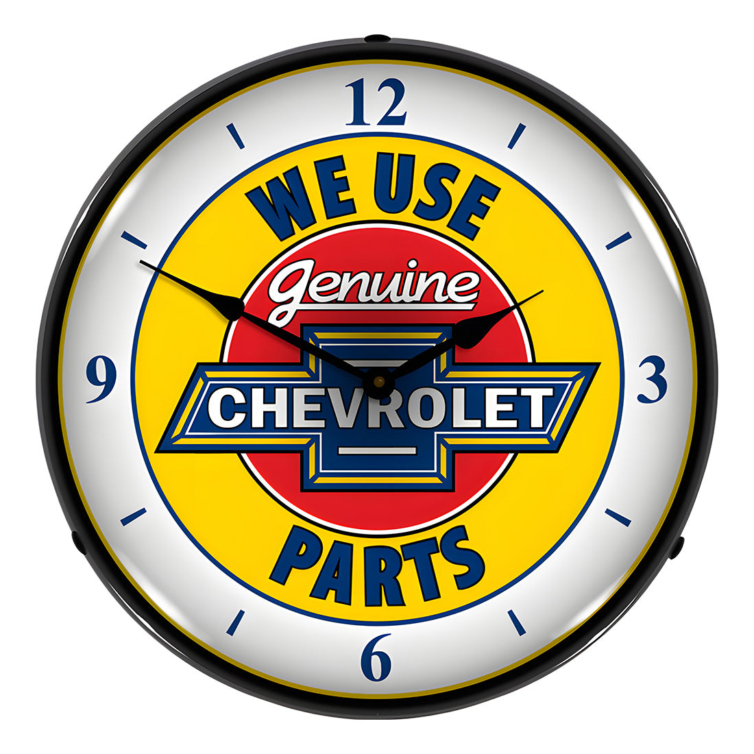 Collectable Sign and Clock Genuine Chevrolet Parts Backlit Wall Clock