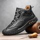 scarpe da ginnastica casual alte da uomo in similpelle marrone con suola in gomma antiscivolo – comode scarpe sportive con lacci per passeggiate all'aperto, viaggi e uso quotidiano