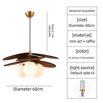 LED Pendant Light 1/3-Light Glass Rattan Chandelier Light Modern Gold Chandeliers Pendant Light Fixture Vintage Globe Ball Ceiling Flush Mount Light Fixture 110-240V110-265V