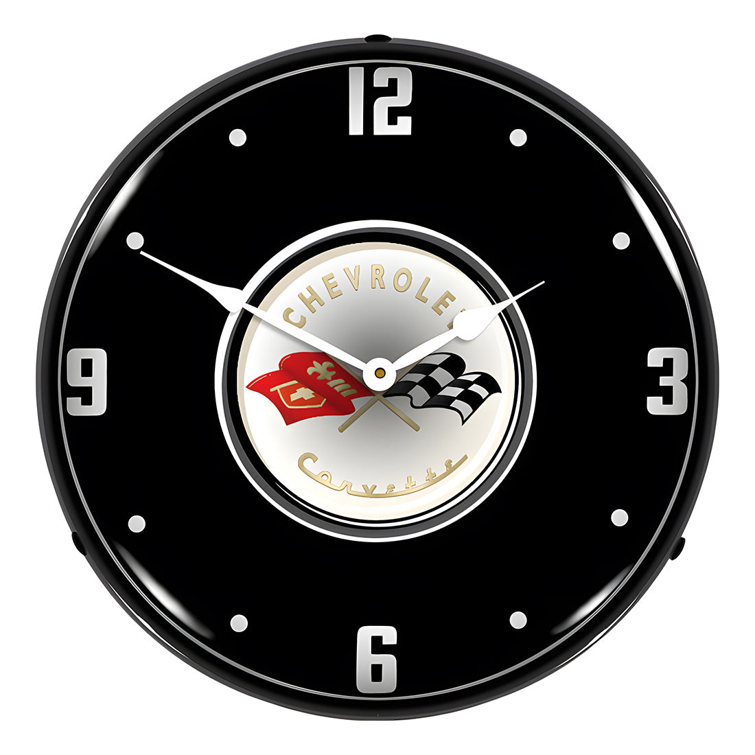 Collectable Sign and Clock C1 Corvette Black Tie Backlit Wall Clock