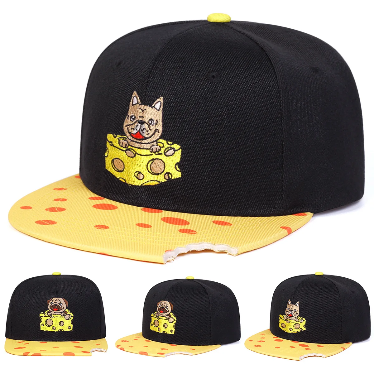 Unisex Hund Stickerei Hip-Hop Hüte Männer Frauen Outdoor Einstellbar Casual Sport Baseball Caps