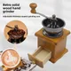 Nuovo macinacaffè classico a manovella in legno retrò, macinacaffè manuale portatile in legno, per uso domestico e viaggi
