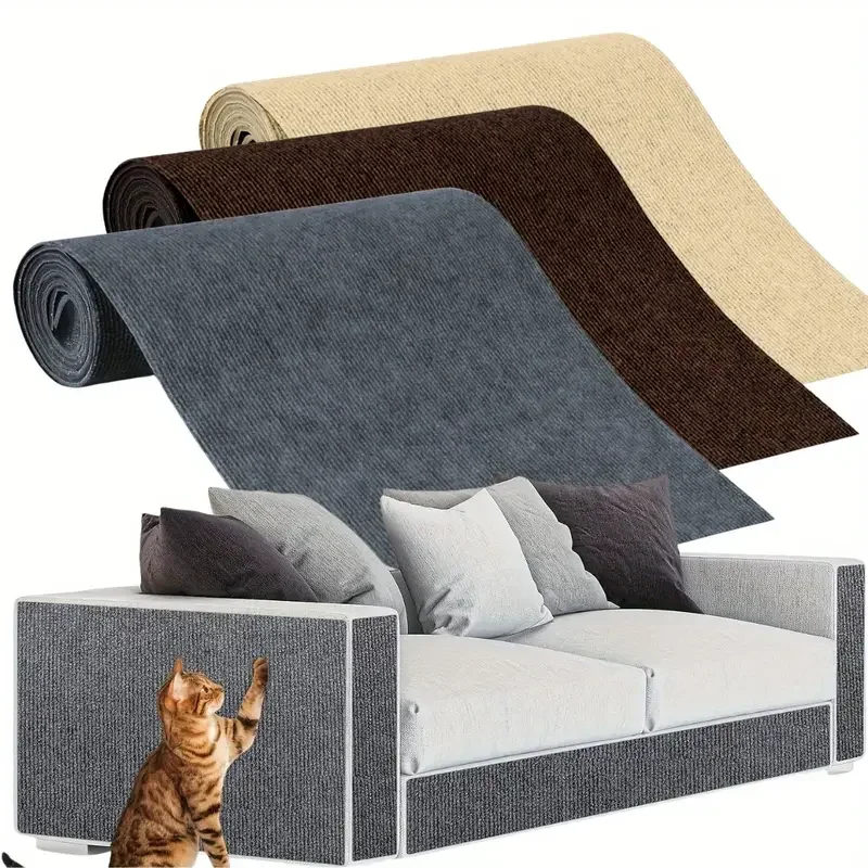 Selbstklebendes Katzenkratzbrett, zuschneidbar, für Katzen, Teppich, Matte, Anti-Katzenkratzer, Möbel, Couch, Ecke, Innensofa, Wandschutz Image