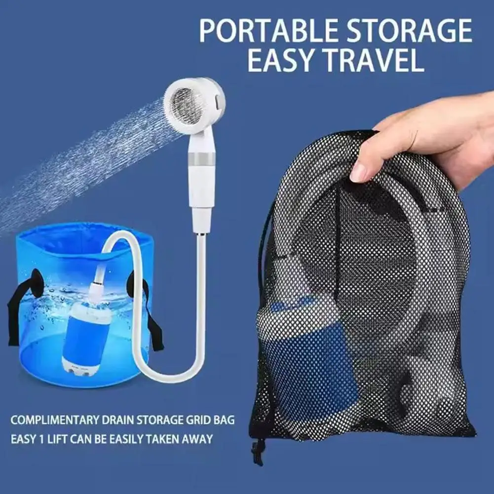 Heißer Verkauf Tragbare Outdoor Dusche Set mit Schlauch Wiederaufladbare Camping Dusche Pumpe Elektrische Outdoor Dusche Gadget Duschkopf