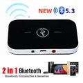 Ricevitore trasmettitore 5.3 compatibile con Bluetooth 2 in1 Lettore audio portatile wireless Aux 3,5 mm A2DP per TV PC Adattatore audio stereo