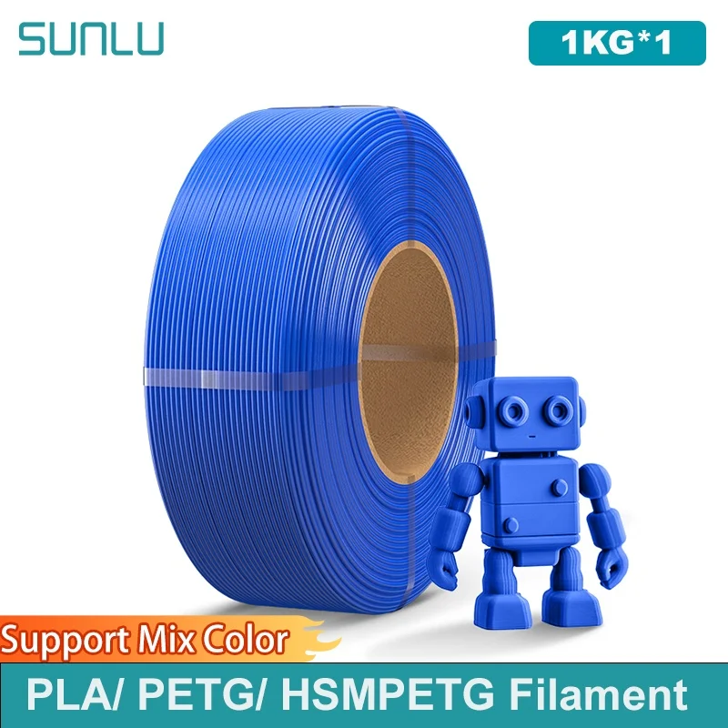 SUNLU 1 kg PLA/PETG/ Hochgeschwindigkeits-Matt-PETG-Filament 1,75 mm 1 kg ohne Tablett, 3D-Drucker-Filament für 3D-Drucker, Refll-Filament Image