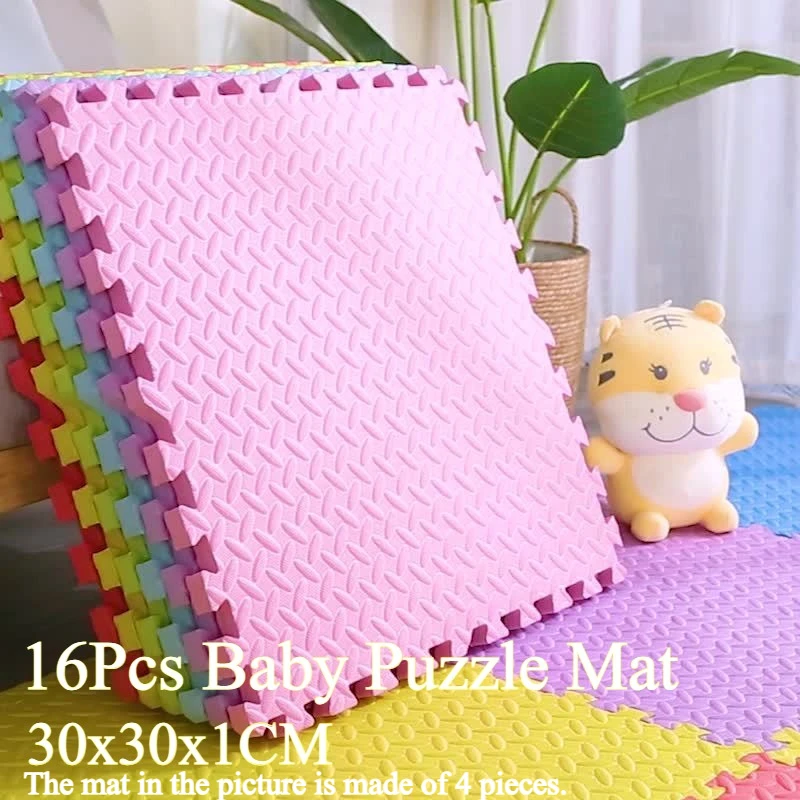 16Pcs Baby Puzzle Ineinandergreifende Übung Matte Bebe Matratze EVA Schaum Baby Decke Kinder Teppich Spielen Matte für Kinder 30x30x1CM Image