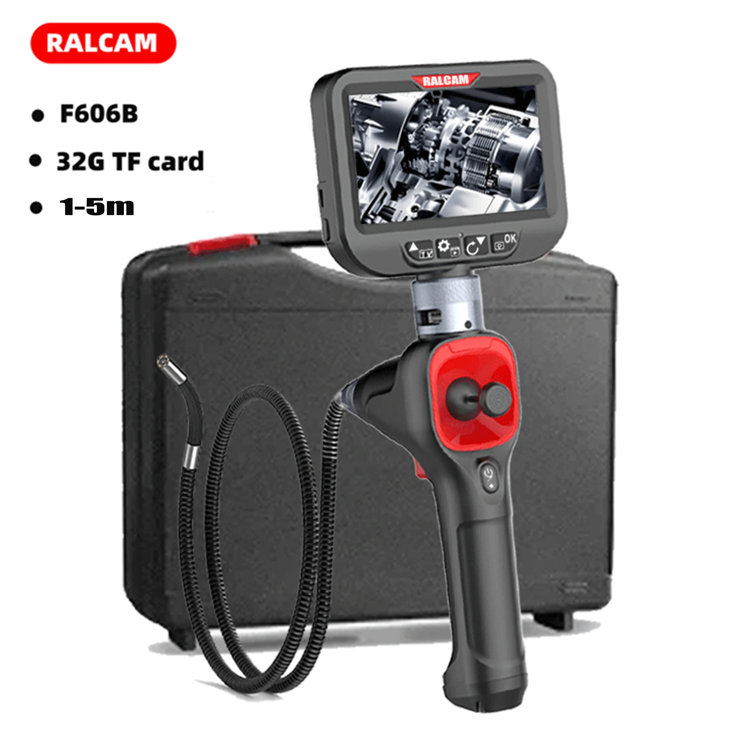 RALCAM-Gelenk 720 ° Endoskop 6,5-mm-Inspektionskameras mit 6 LEDs, IP67 wasserdicht für Automobilinspektionen Image