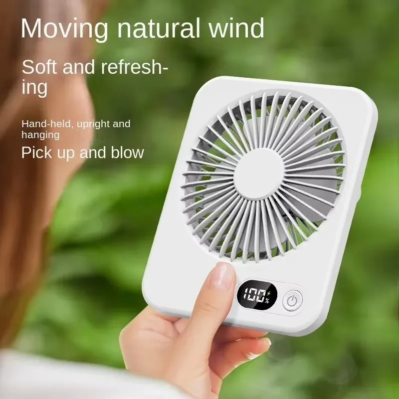 2025 Neuer tragbarer Mini-Ventilator, USB-Aufladung, lange Lebensdauer, ultradünner Desktop-Ventilator, großer Wind, super leiser, zusammenklappbarer Hand-Tischventilator Image
