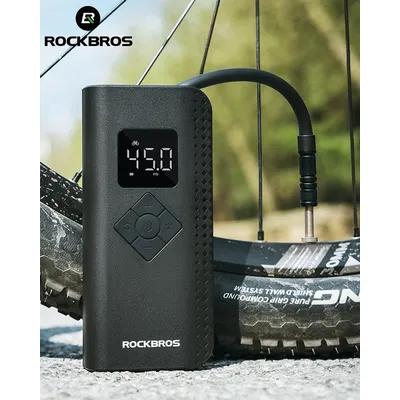 ROCKBROS 150psi Cycling Electric Pump Portable Wireless Tire Car Moto Basketball Air Inflator Bike Pump LED Bicycle Pump 2000mAh