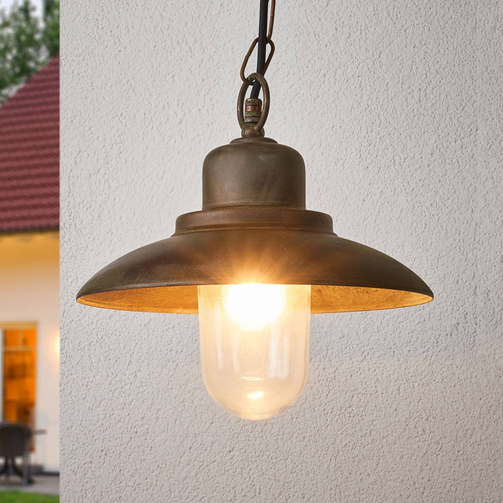 Moretti Luce PALERMO outdoor hanging light, Bronze / antique brass, Brass, Country House / Rustic, Ceiling Light Outdoor