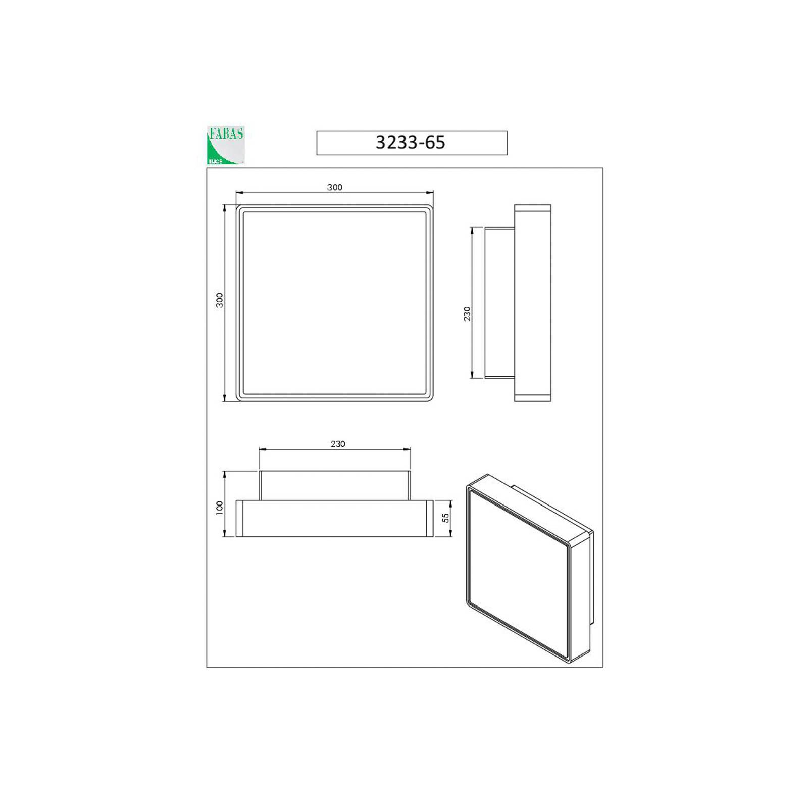 Fabas Luce Outdoor Wall Light Oban, dimmable, White / opal, Hallway, Plastic, Outdoor Wall Light