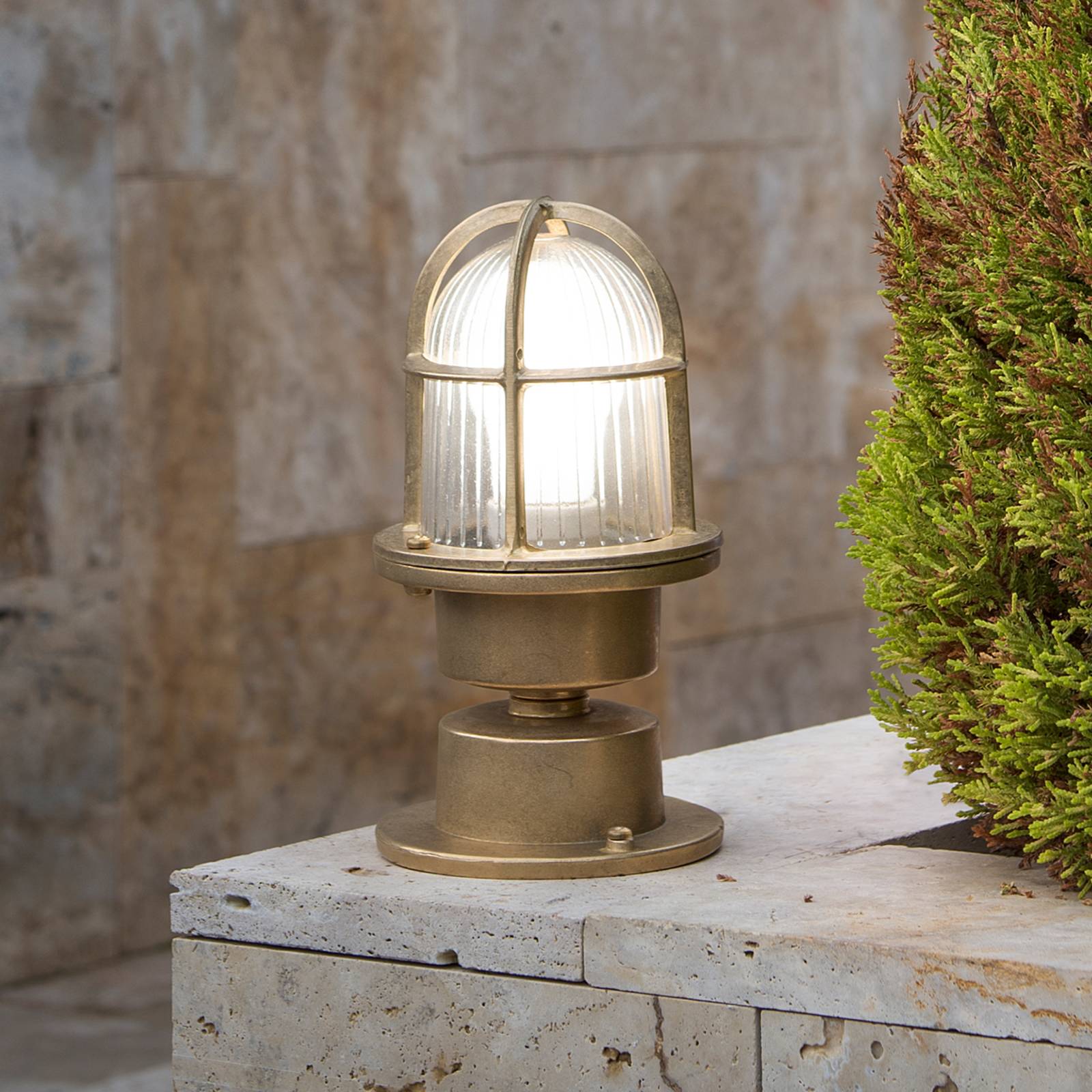 FARO BARCELONA Pillar Light Mauren, Brass / gold, Brass, Maritime, Outdoor lights