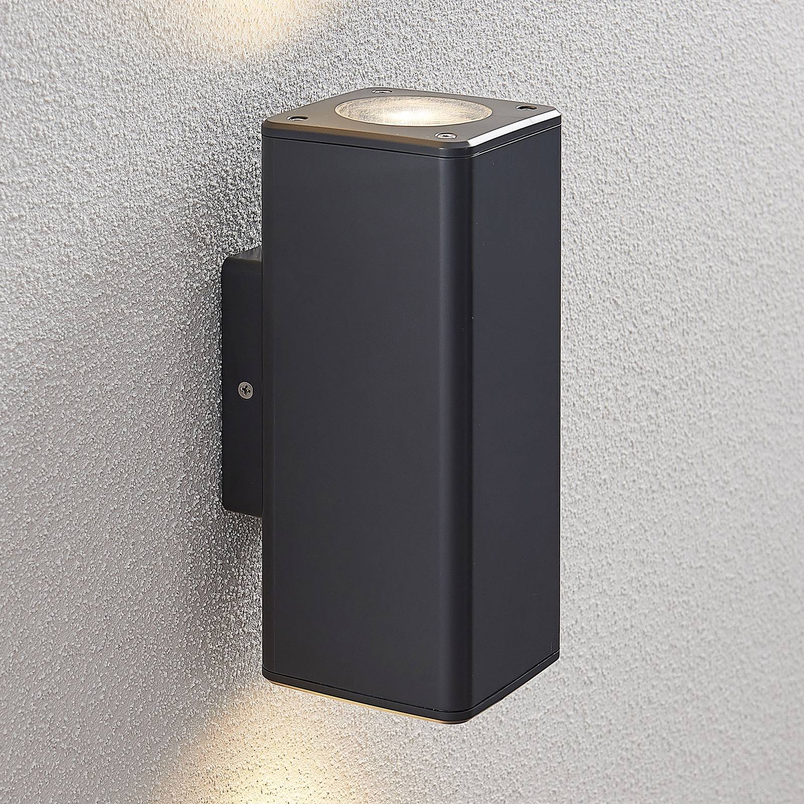 Outdoor Wall Light Nati Lindby, dimmable, Black, Plastic, Modern, Outdoor Wall Light