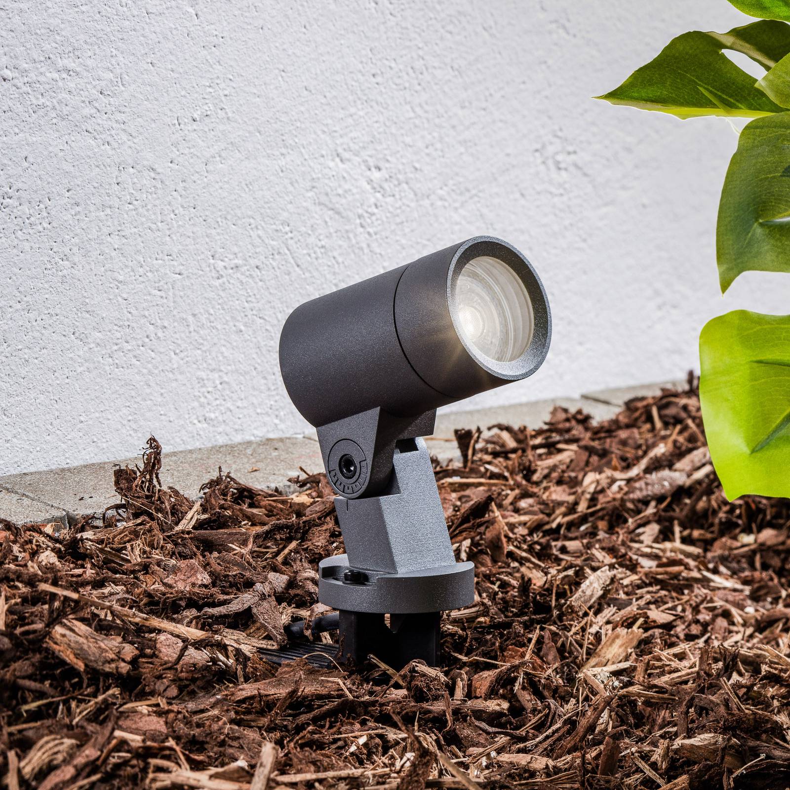 Arcchio Hemmani ground spike light, height 35 cm, anthracite, aluminium, Black, Aluminium, Modern, Ceiling Light Outdoor