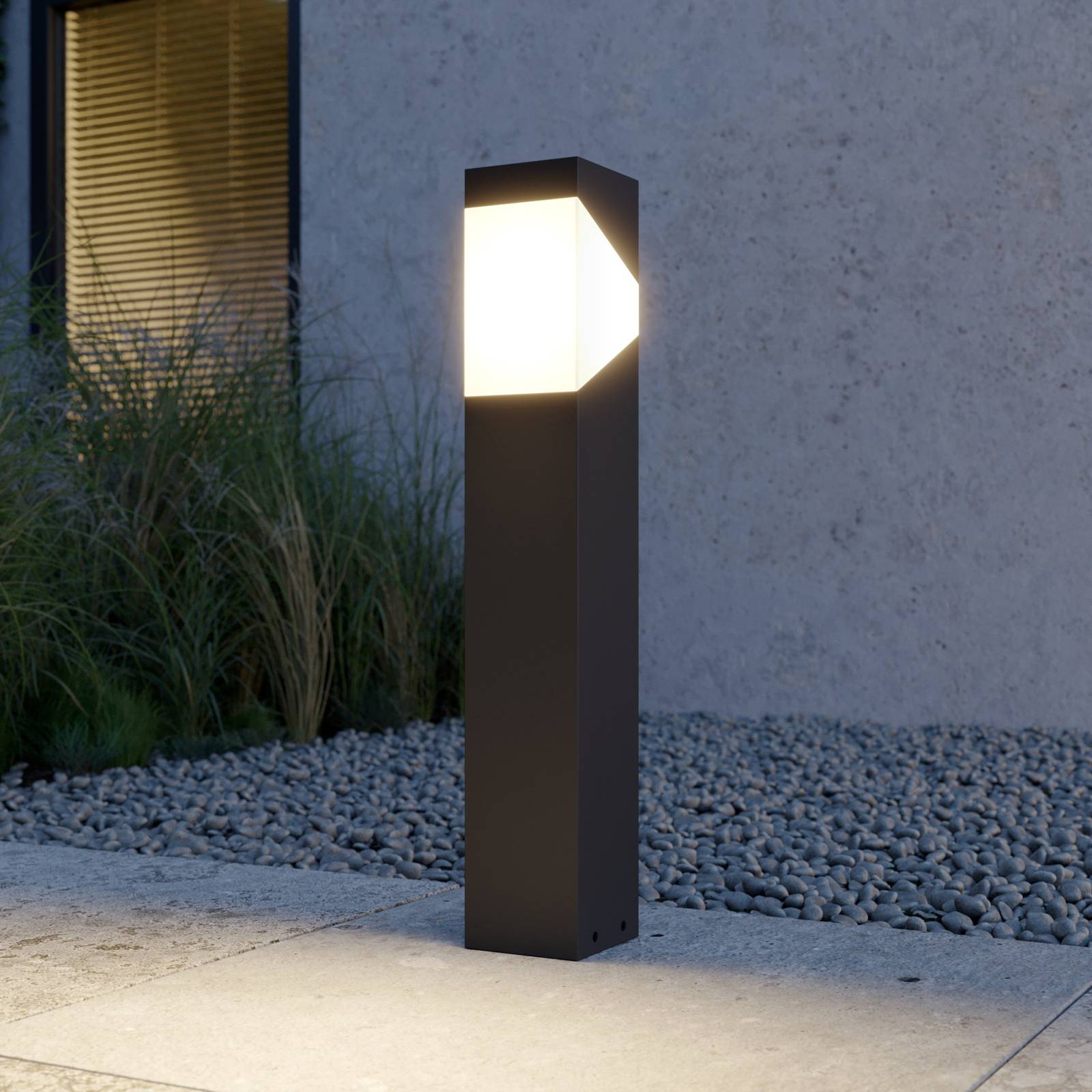 Pillar Light Kiran Lucande, dimmable, Black, Aluminium, Modern, Outdoor lights