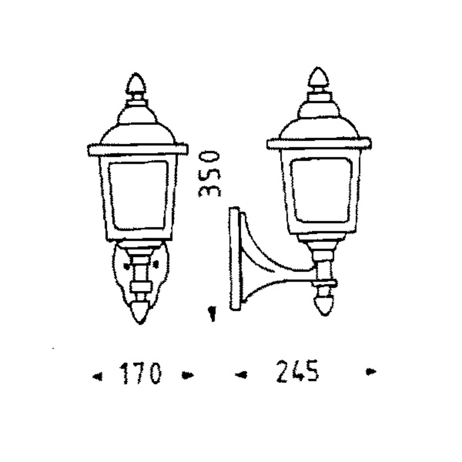 Albert Leuchten Outdoor Wall Light AWL, Black, Aluminium, Country House / Rustic, Outdoor Wall Light
