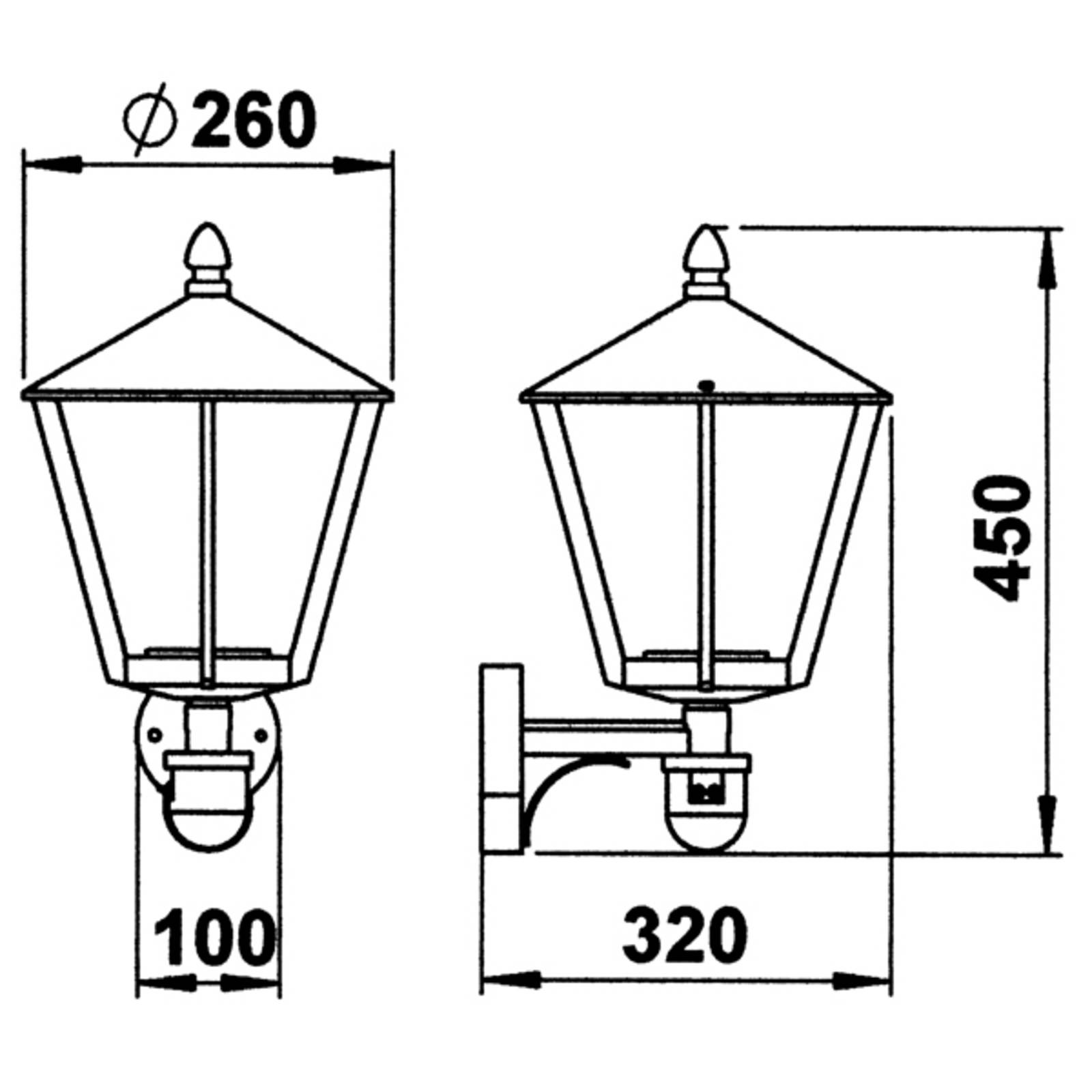 Albert Leuchten Outdoor Sensor Wall Light AWL, Brown / rust, Aluminium, Modern, Outdoor Wall Light