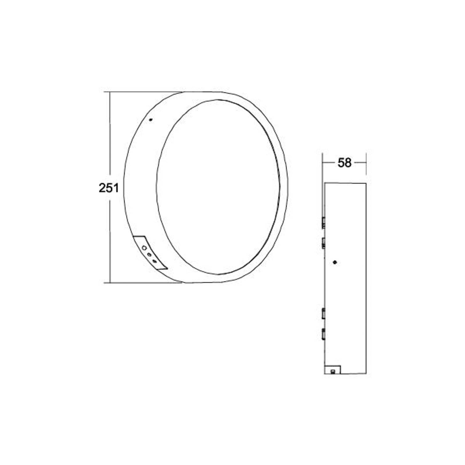 BRUMBERG Eye LED outdoor wall light ring white, White / opal, Hallway, Aluminium