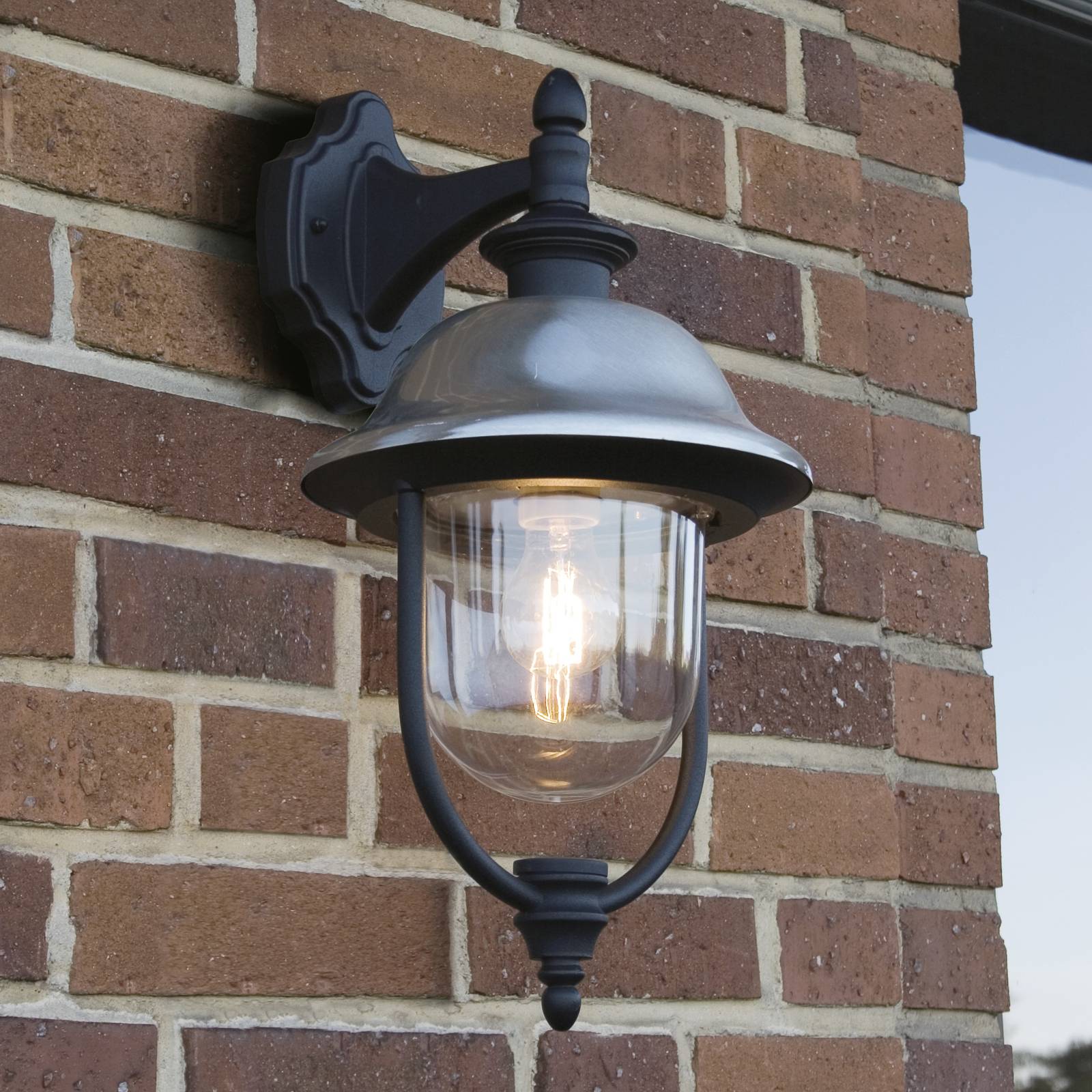 Konstsmide Outdoor Wall Light PARMA, dimmable, Black, Plastic, Country House / Rustic, Outdoor Wall Light