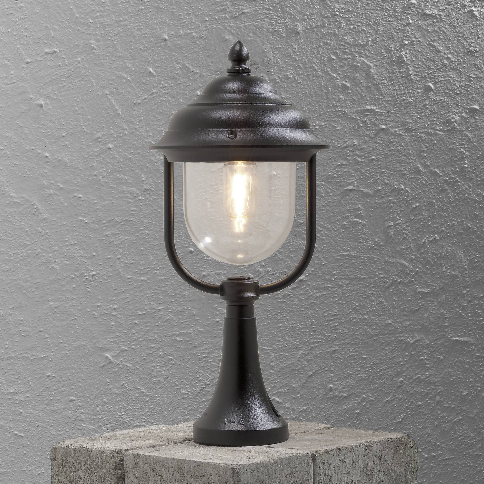 Konstsmide Pillar Light PARMA, Black, Aluminium, Country House / Rustic, Outdoor lights
