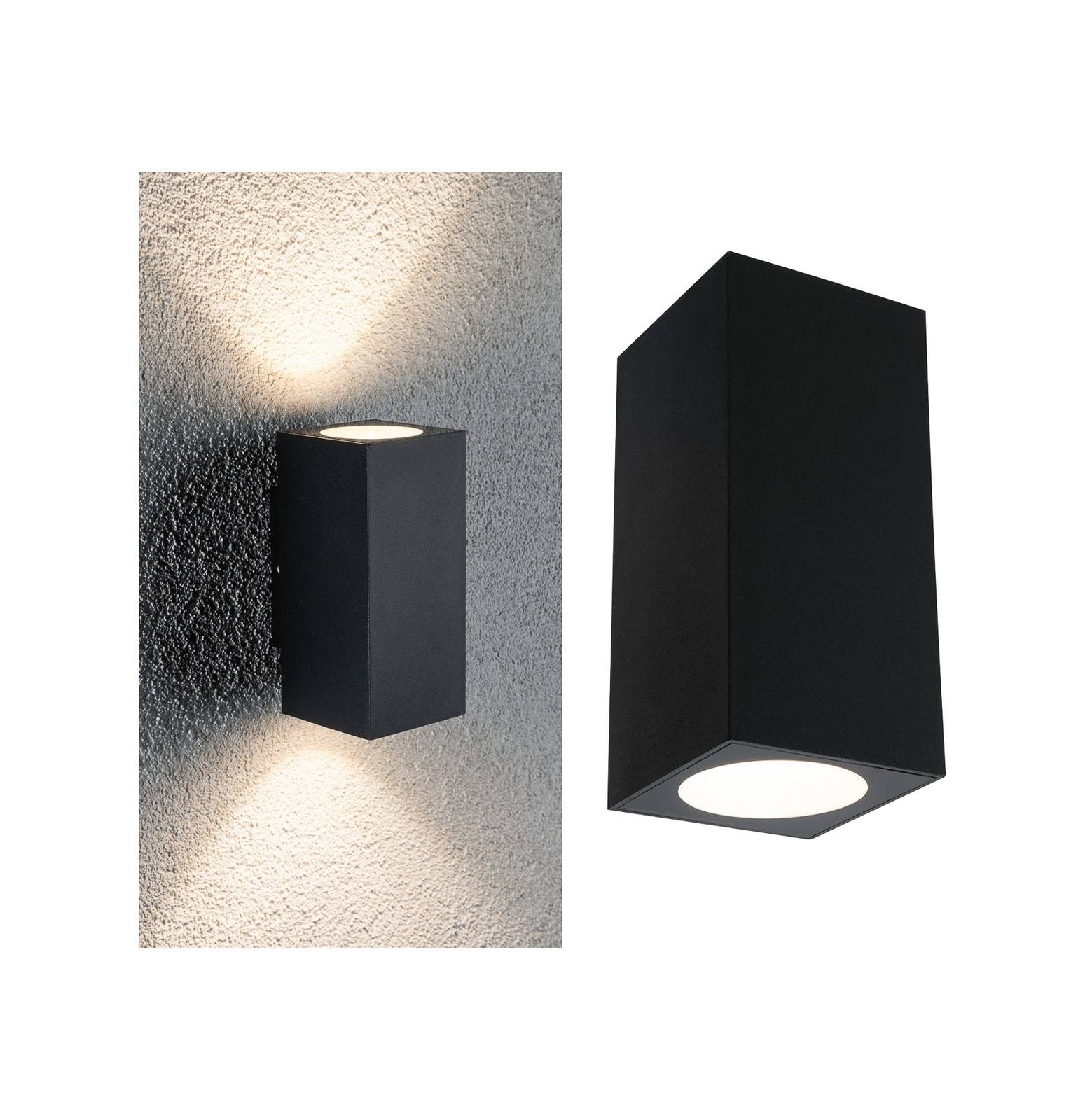 Paulmann LED Outdoor Wall Light Flame, Black, Aluminium, Modern, Outdoor Wall Light