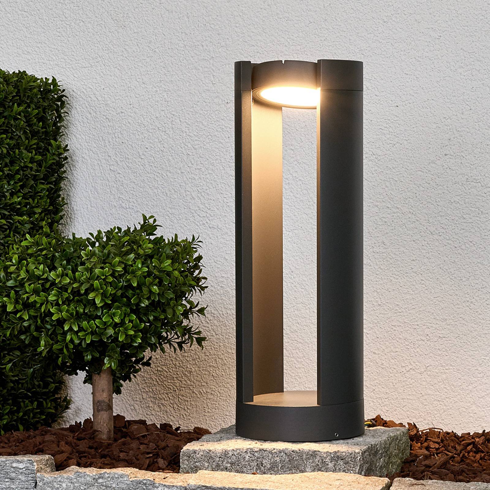 LED Pillar Light DYLEN Lucande, Black, Aluminium, Modern, Outdoor lights
