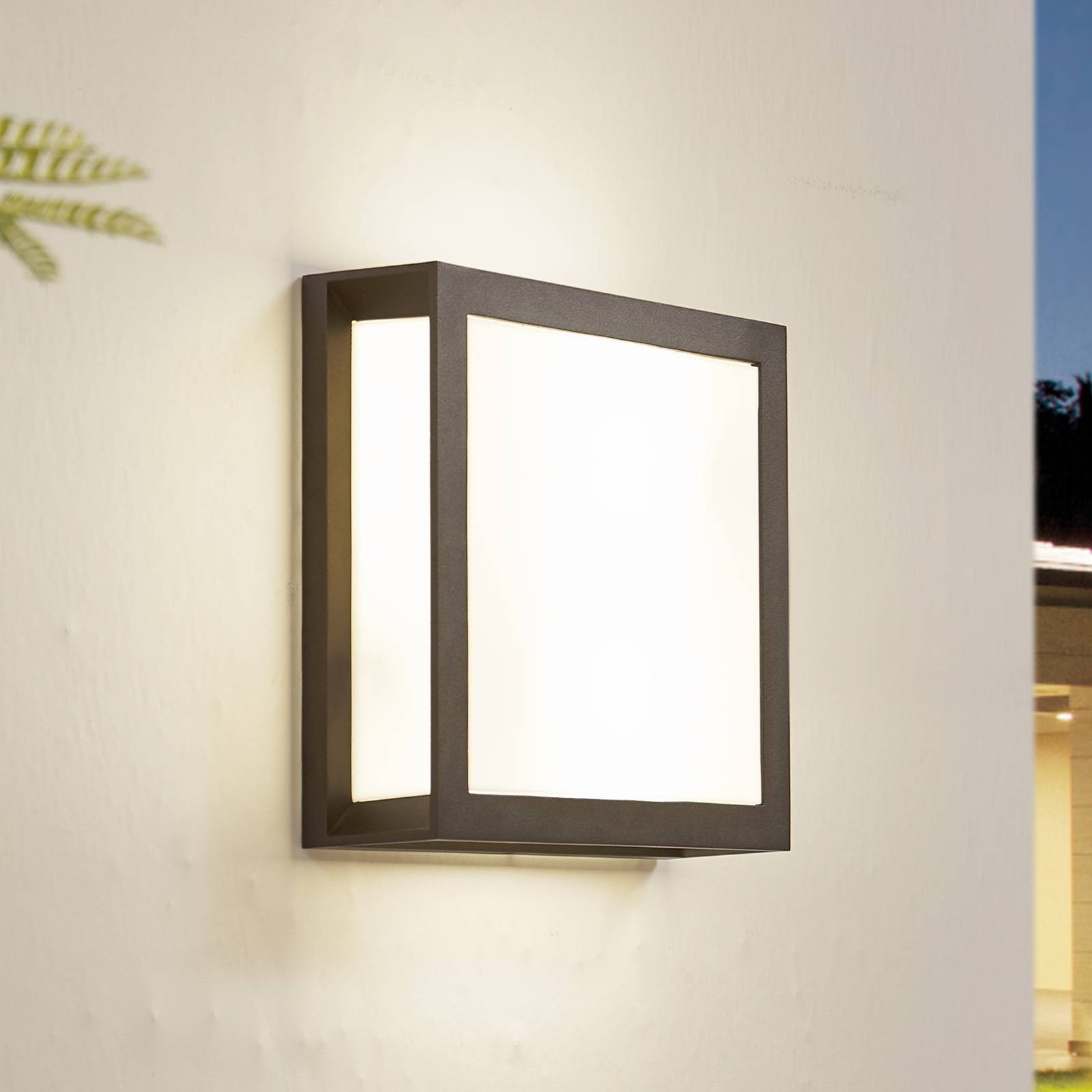 Outdoor Wall Light Sivana Lindby, dimmable, Black, Aluminium, Modern, Outdoor Wall Light