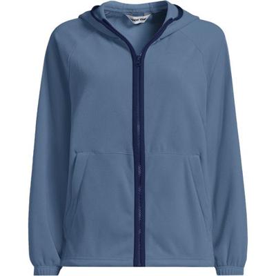 Anyweather™ Water Repellent Hooded Fleece Jacket, Women, size: 20, regular, Blue, Polyester, by Lands' End