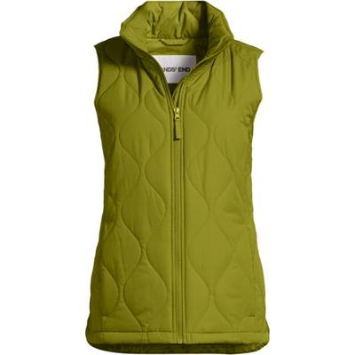 Women’s Insulated FeatherFree Onion Quilted Gilet, Women, size: 14-16, petite, Green, Polyester, by Lands' End