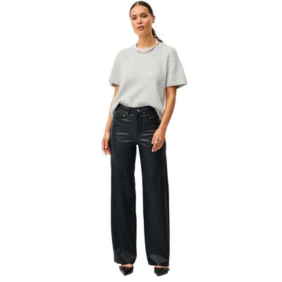 Plus Size Women's 5 Pocket Faux Leather Wide Leg Pants by ellos in Black (Size 18/20)