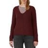 Strickpullover S.OLIVER, Damen, Gr. 42, schwarz merlot, Strick, Obermaterial: 60% Polyacryl, 22% Polyester, 10% Alpaka, 8% Polyamid, unifarben, casual, hüftbedeckend, V-Ausschnitt, Langarm, Pullover, mit V-Ausschnitt