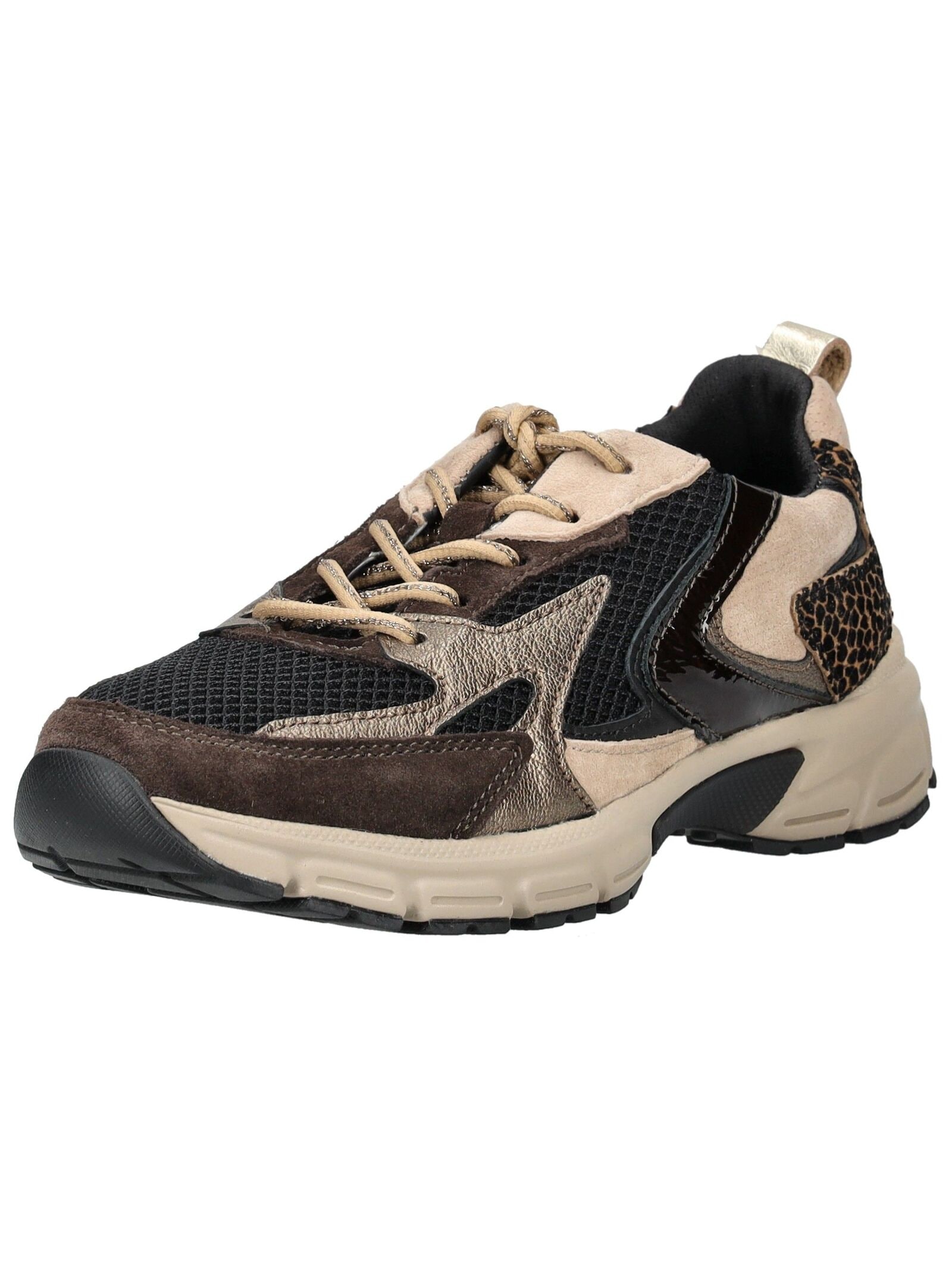 Sneaker GABOR COMFORT "Gabor Comfort Sneaker Leder", Damen, Gr. 40,5, schwarz (schwarz, braun), Leder, Schuhe